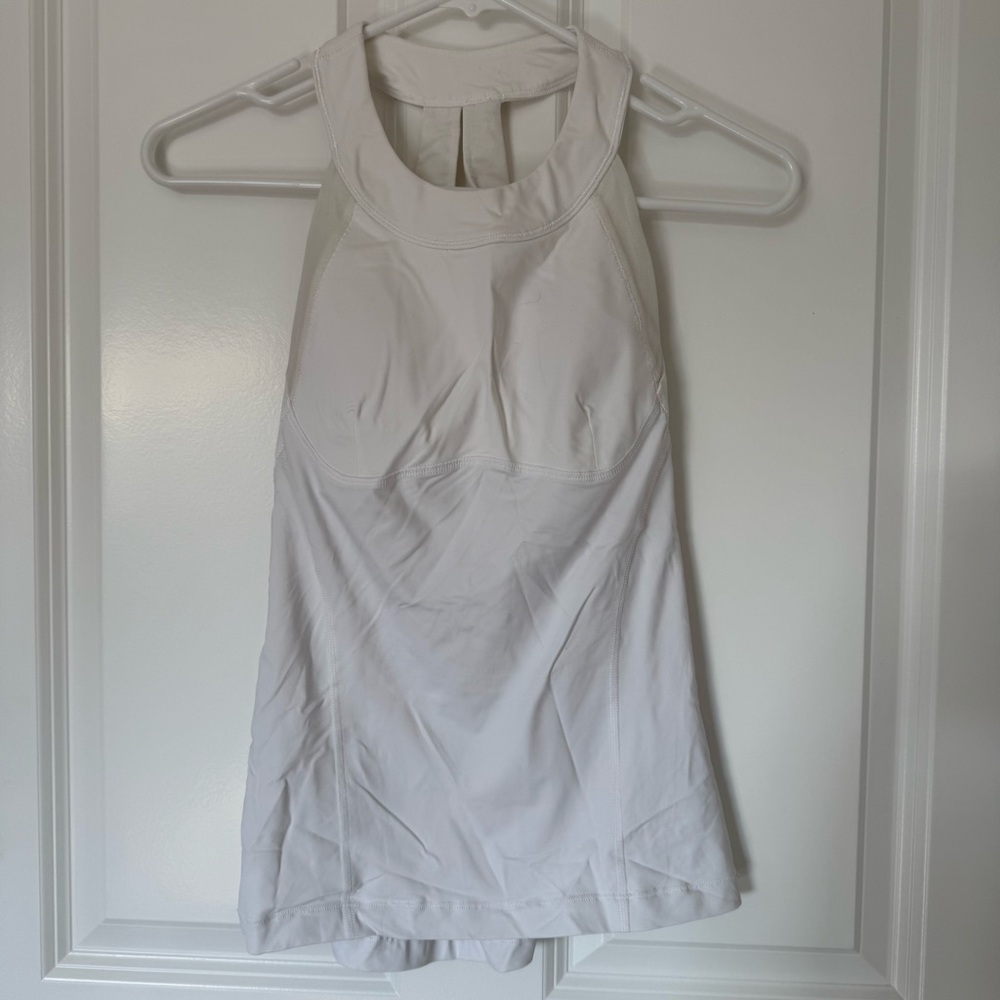 Lululemon Women's Tank Top Sz 2 Keyhole Racerback White